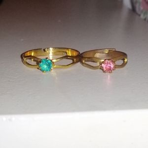 Pink and Teal Rings